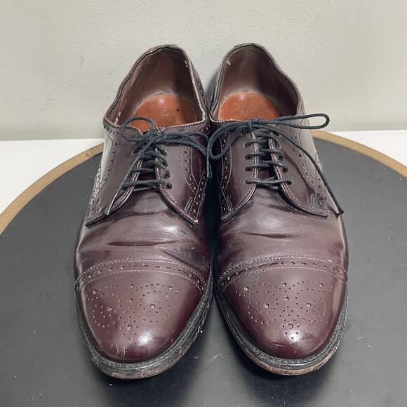 Allen Edmonds Shoes Mens Size 9 Oxford Cap Toe Brogue Sanford Leather Made in US main image 11